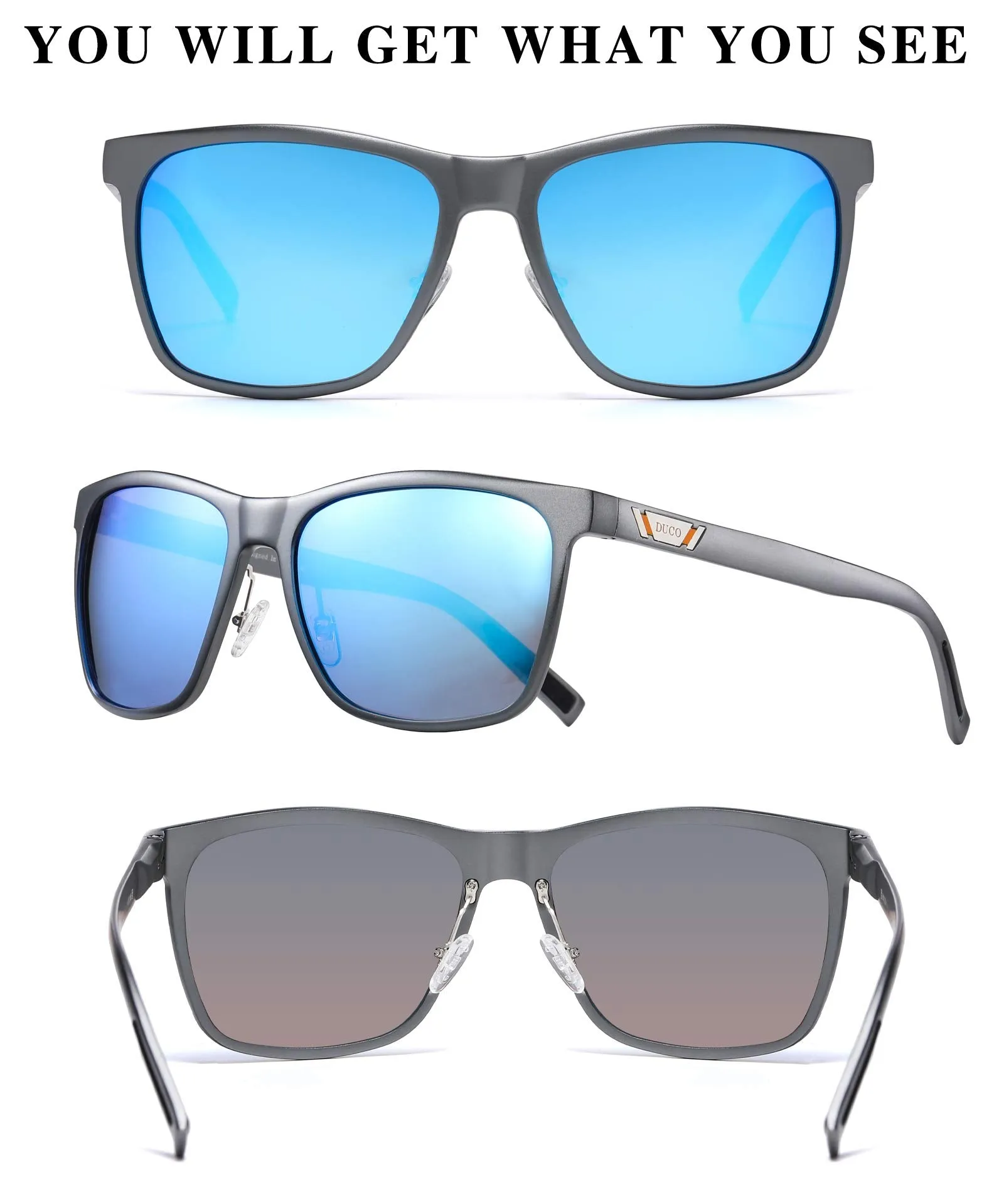 DUCO Men's Metal Classic Driving Polarized Sunglasses 3029H