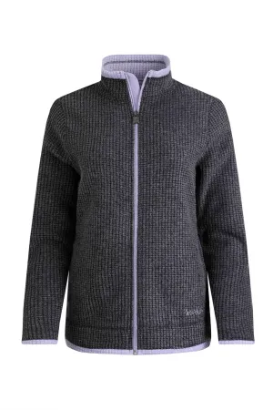 Weird Fish 16 Washed Black Ariana Eco Full Zip Grid Fleece